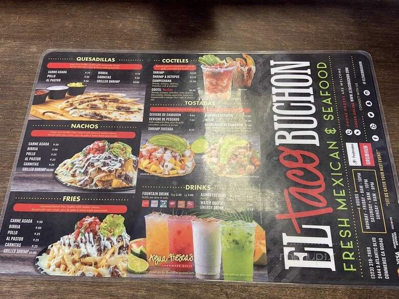 El Taco Buchon - Commerce, CA menu_pic