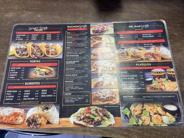 El Taco Buchon - Commerce, CA menu_pic