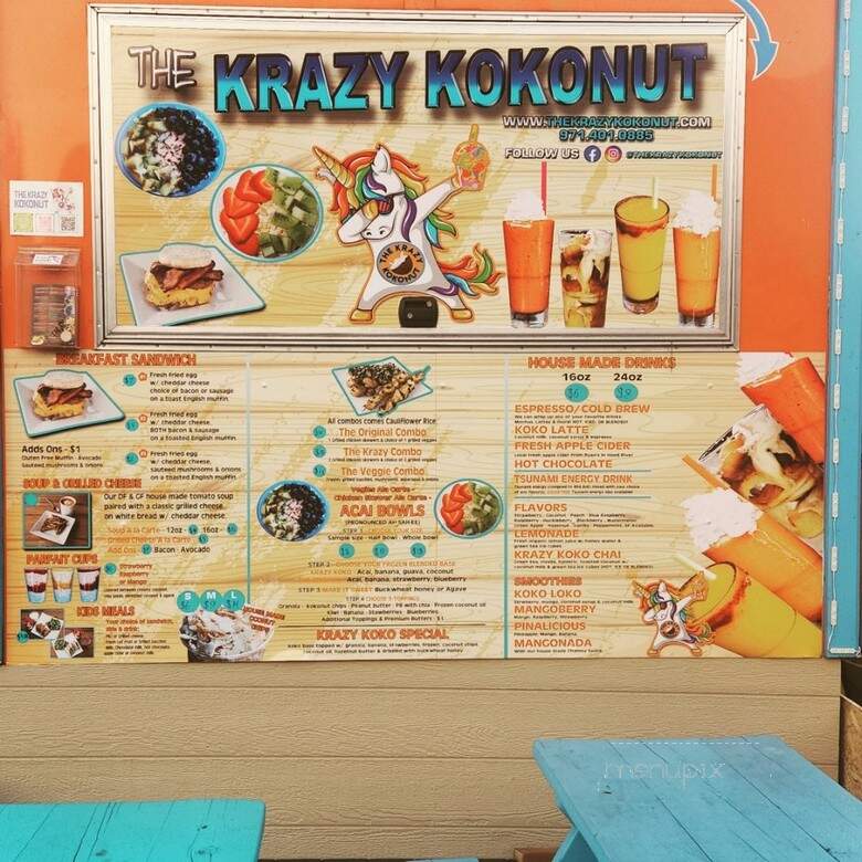 The Krazy Kokonut - Troutdale, OR menu_pic