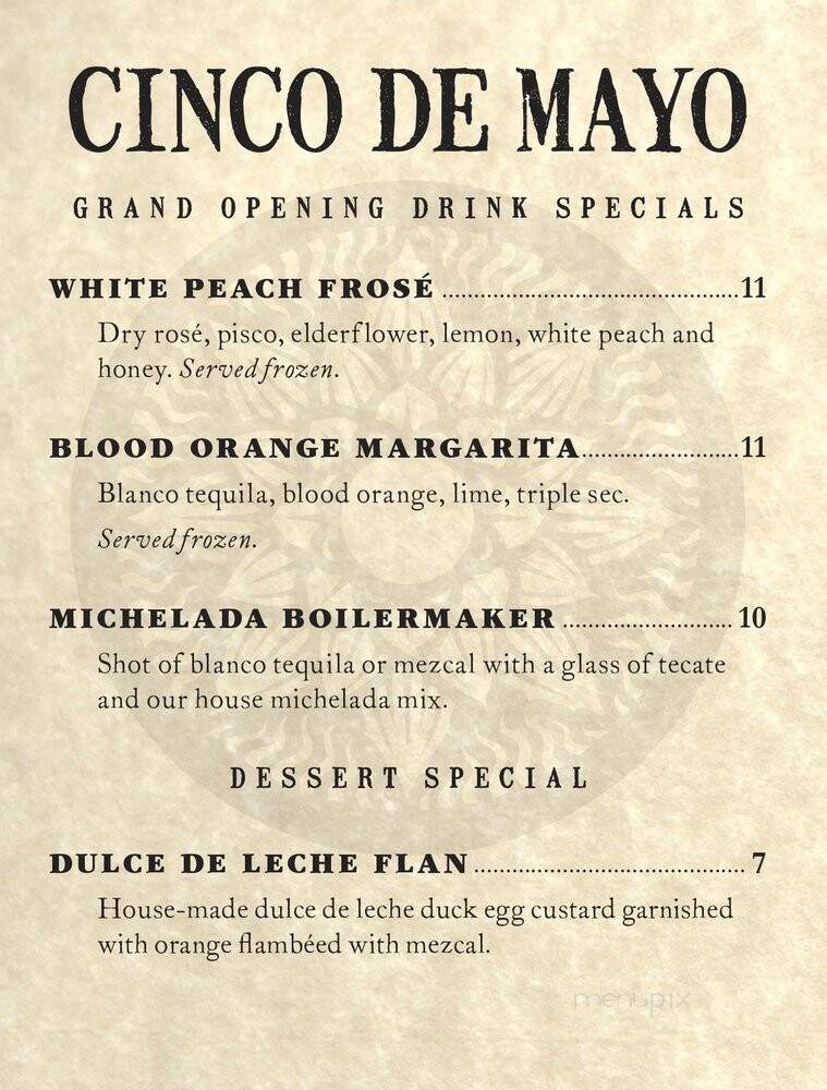 Teote Mezcaleria - Portland, OR menu_pic