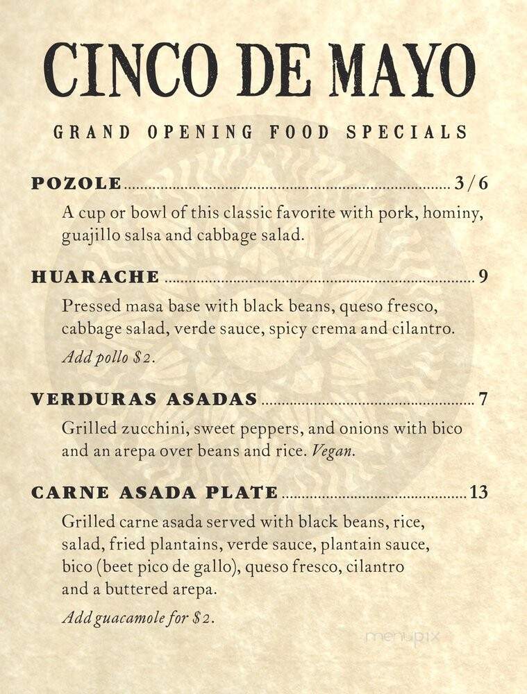 Teote Mezcaleria - Portland, OR menu_pic