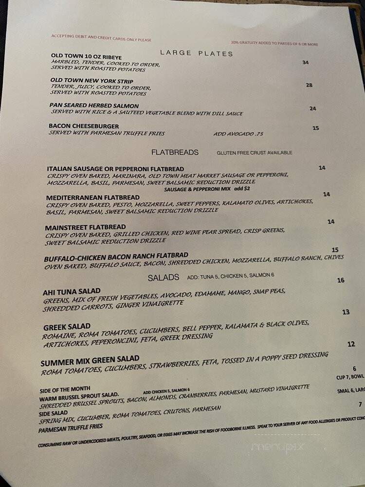 Old Town Wine House - Lewisville, TX menu_pic