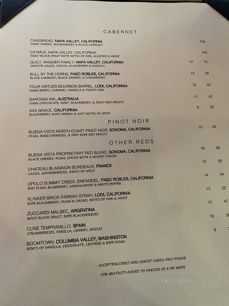 Old Town Wine House - Lewisville, TX menu_pic