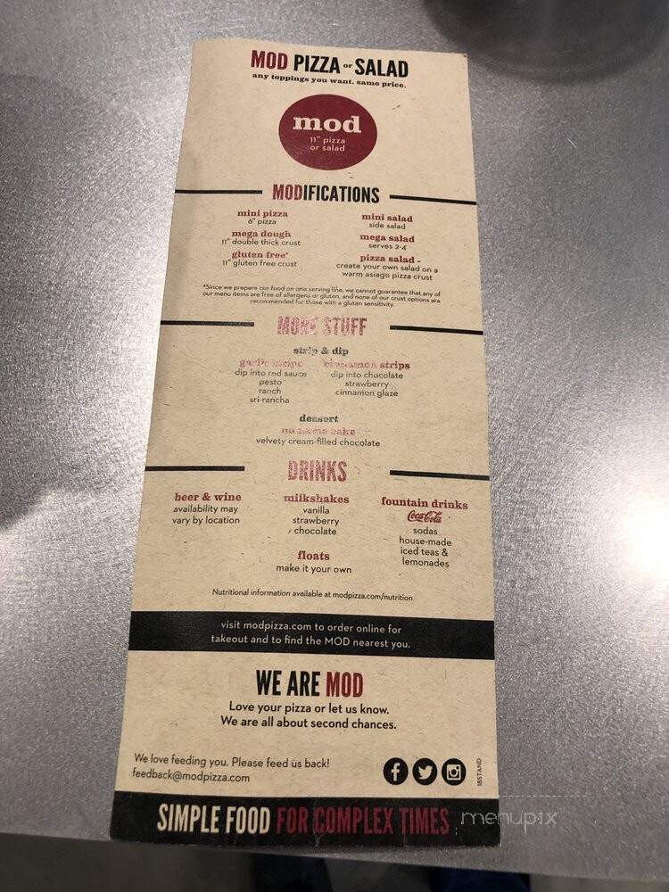 MOD Pizza - Layton, UT menu_pic