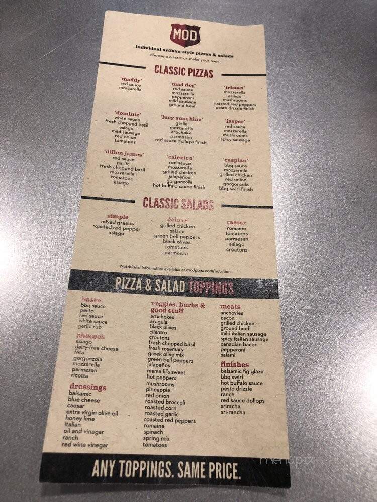 MOD Pizza - Layton, UT menu_pic