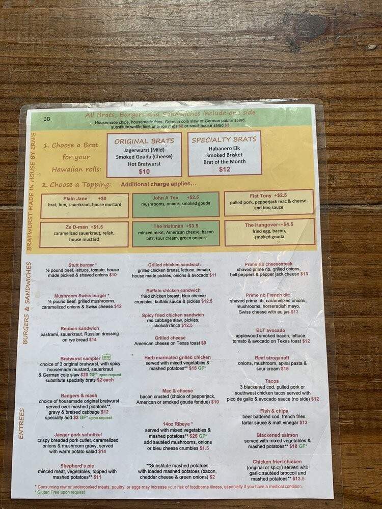 Stuttgarden Tavern - Galveston, TX menu_pic