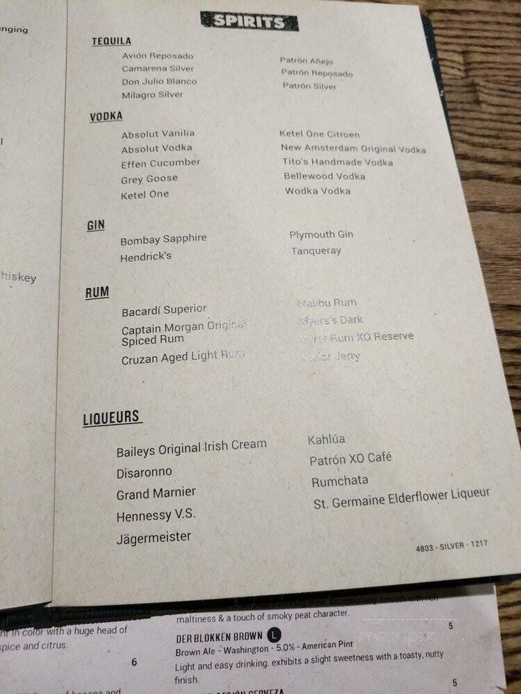 World of Beer - Silverdale, WA menu_pic