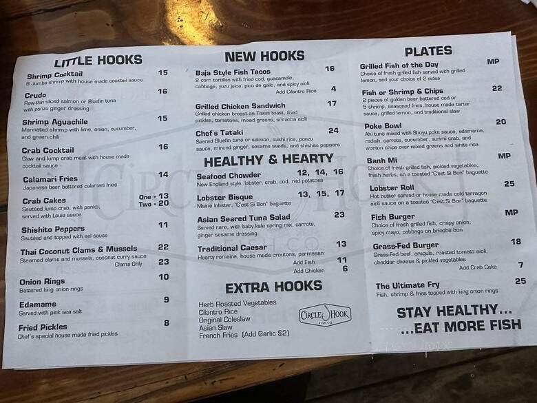 Circle Hook - Newport Beach, CA menu_pic