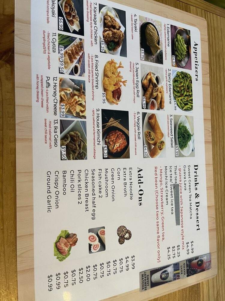 Ito Ramen - San Antonio, TX menu_pic