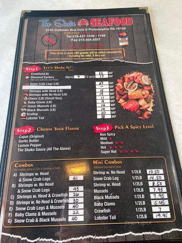 The Shake Seafood - Philadelphia, PA menu_pic