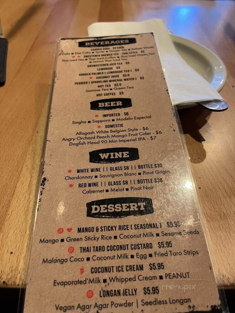 Kiin Imm Thai Restaurant - Rockville, MD menu_pic
