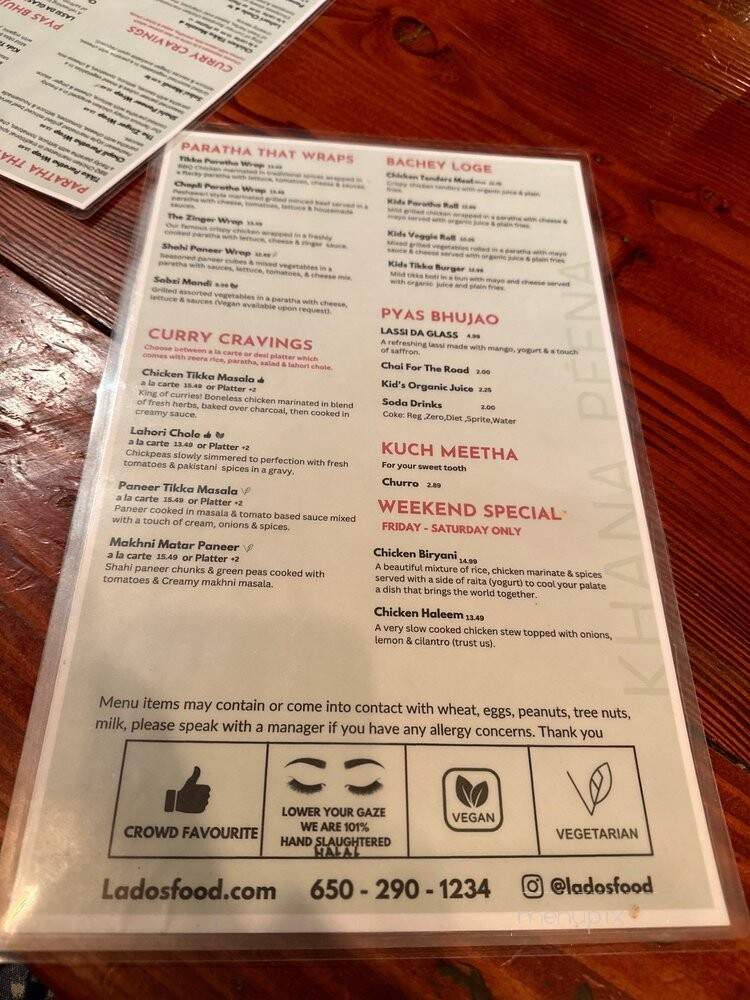 Lados - Sunnyvale, CA menu_pic