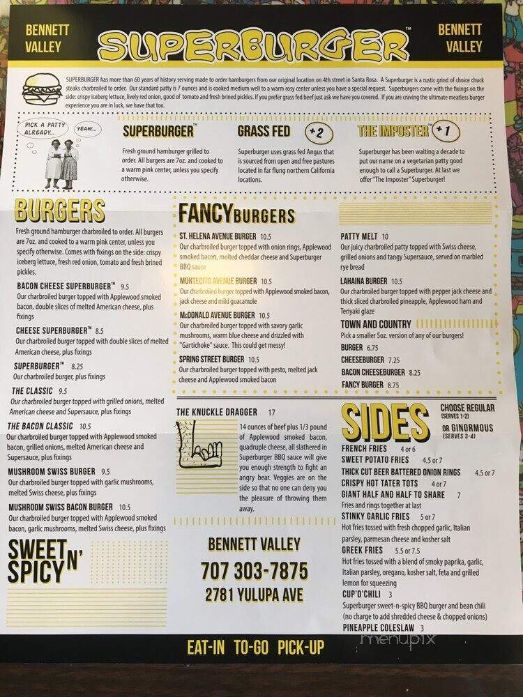 Superburger - Santa Rosa, CA menu_pic
