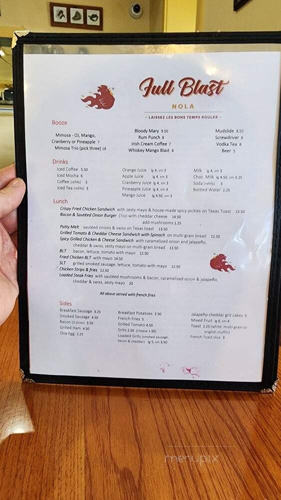 Fullblast Brunch - New Orleans, LA menu_pic