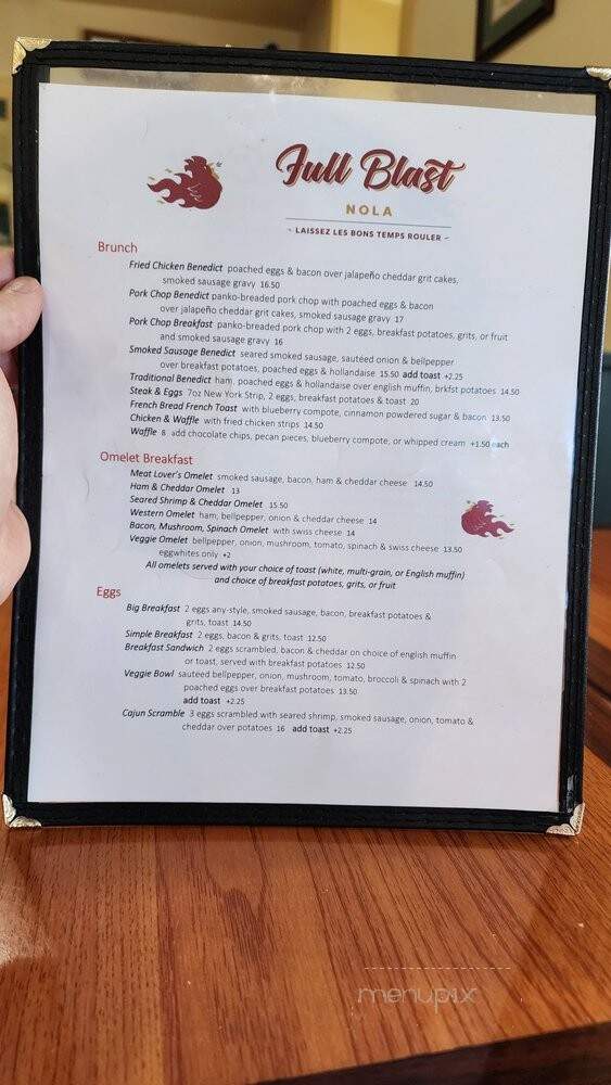 Fullblast Brunch - New Orleans, LA menu_pic
