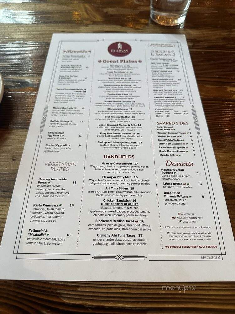 Hearsay on the Strand - Galveston, TX menu_pic