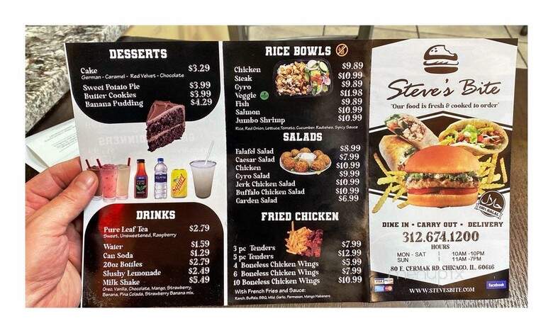 Steve's Bite - Chicago, IL menu_pic