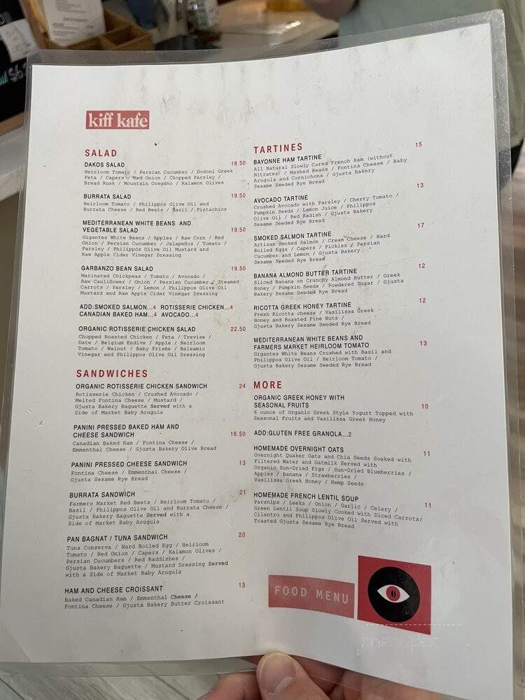 Kiff Kafe - Los Angeles, CA menu_pic