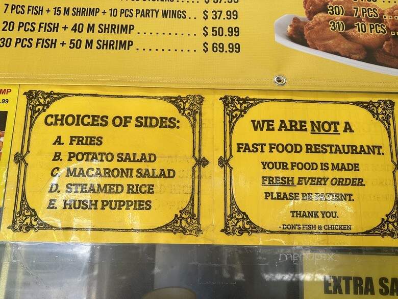 Don's Fish and Chicken - Long Beach, CA menu_pic