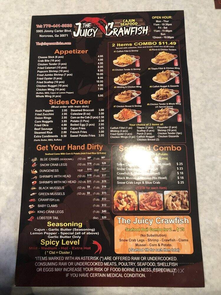 The Juicy Crawfish - Norcross, GA menu_pic