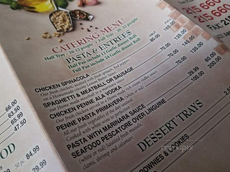 Aldo and Manny Pizza and Pasta - Philadelphia, PA menu_pic