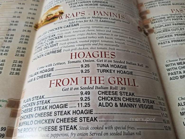 Aldo and Manny Pizza and Pasta - Philadelphia, PA menu_pic