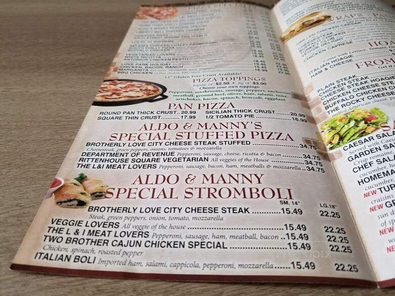 Aldo and Manny Pizza and Pasta - Philadelphia, PA menu_pic
