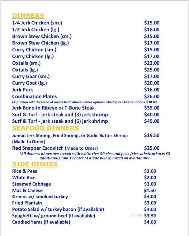 Da Jerk Pit - Evanston, IL menu_pic