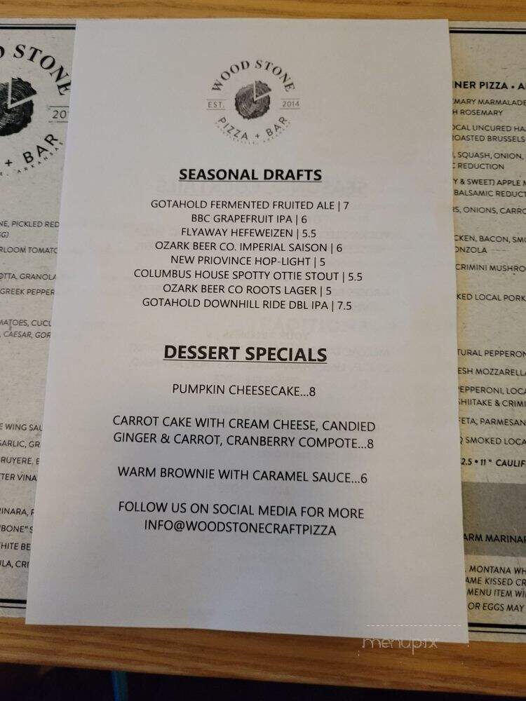 Wood Stone Pizza - Fayetteville, AR menu_pic