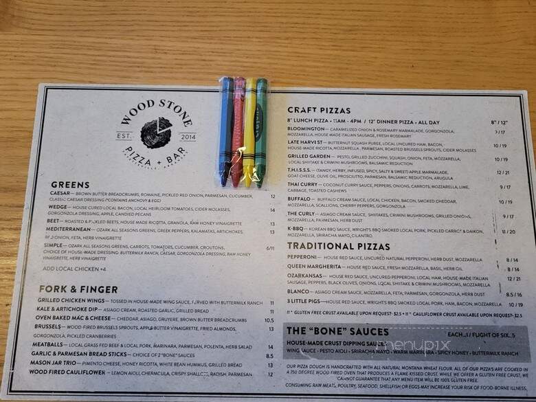 Wood Stone Pizza - Fayetteville, AR menu_pic