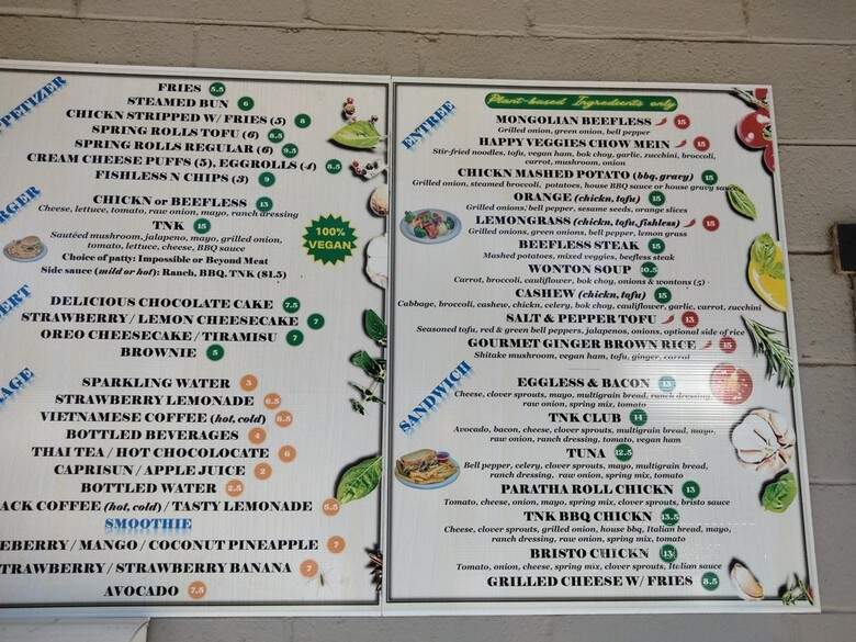 TNK Vegan Cafe - Modesto, CA menu_pic