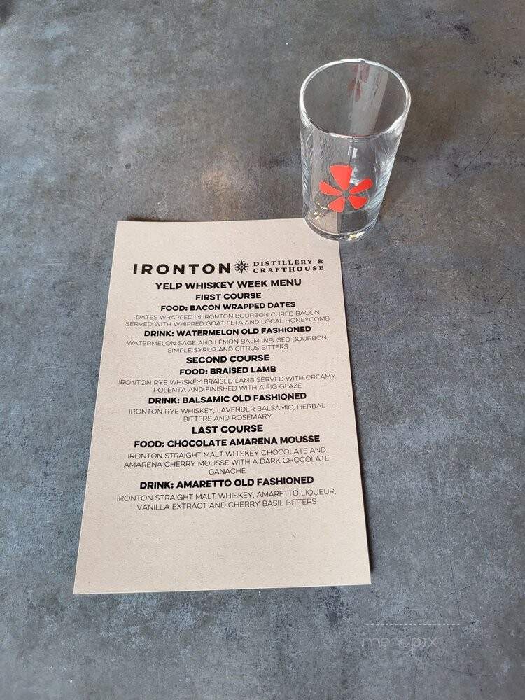 Ironton Distillery & Crafthouse - Denver, CO menu_pic