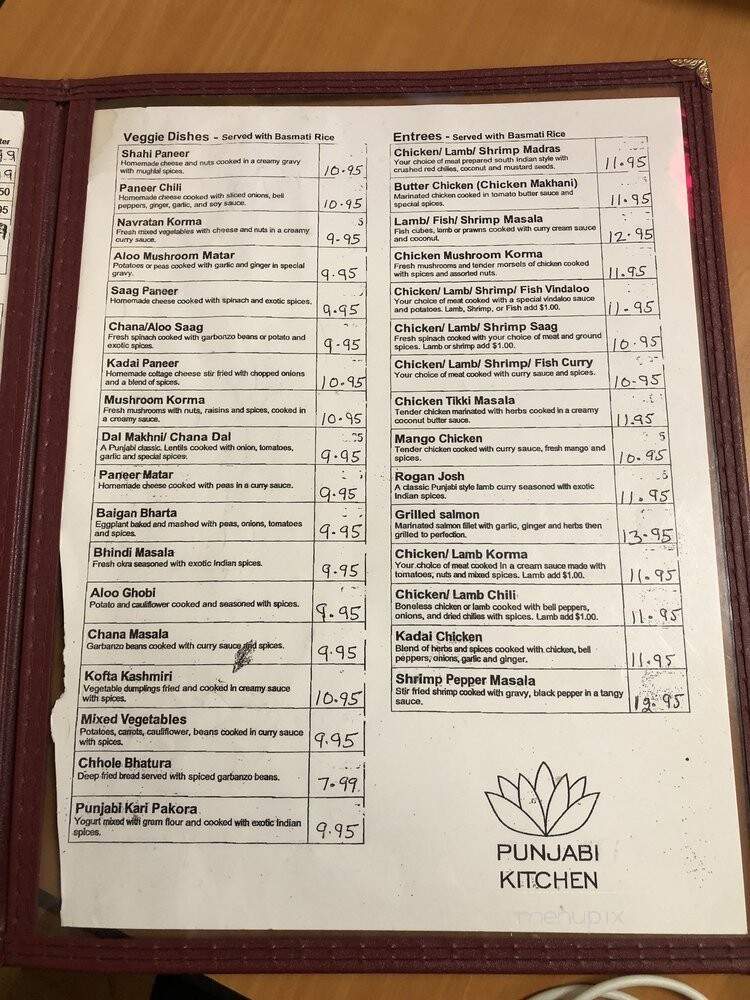 Punjabi Kitchen - El Sobrante, CA menu_pic
