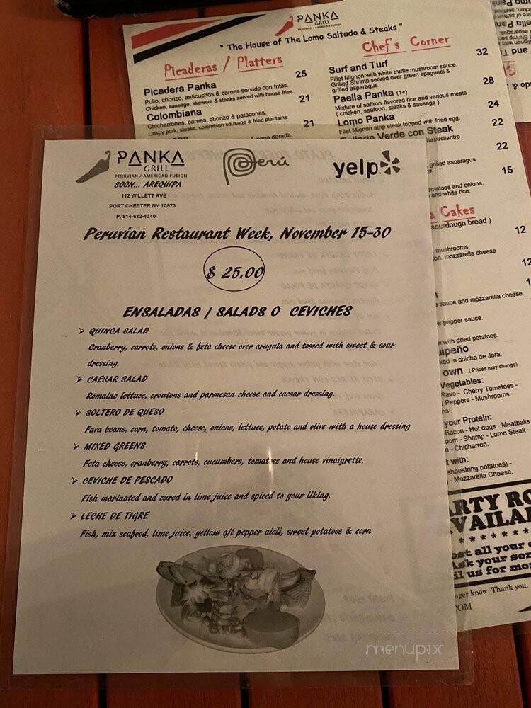 Panka Grill - Port Chester, NY menu_pic