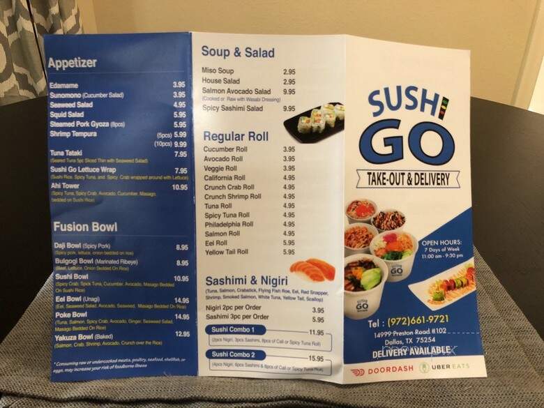Sushi Go - Dallas, TX menu_pic