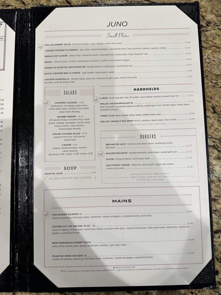Juno - Anchorage, AK menu_pic