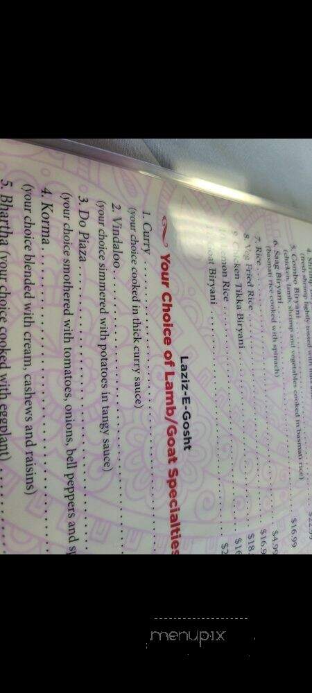 Grace of India - Cincinnati, OH menu_pic