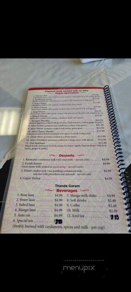 Grace of India - Cincinnati, OH menu_pic
