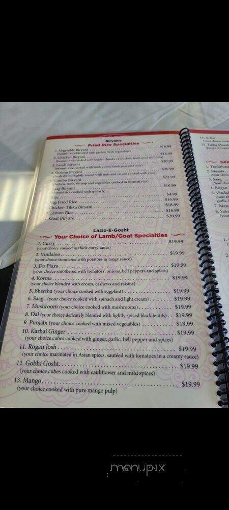 Grace of India - Cincinnati, OH menu_pic