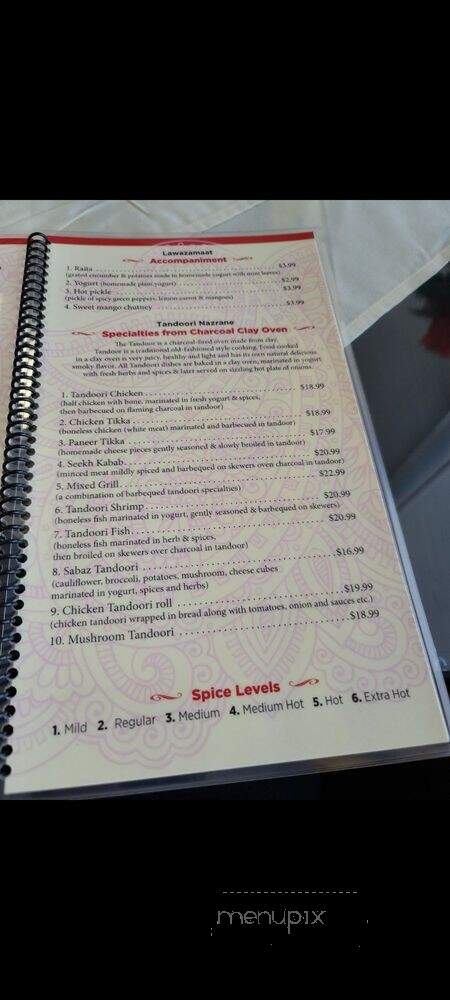 Grace of India - Cincinnati, OH menu_pic