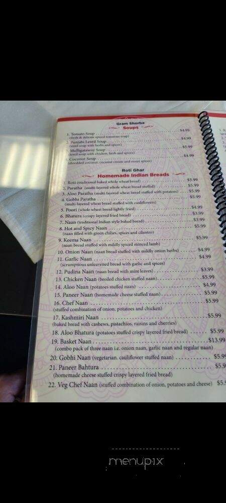 Grace of India - Cincinnati, OH menu_pic