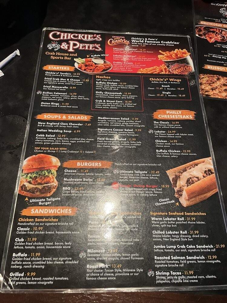 Chickie's & Pete's - Marlton, NJ menu_pic