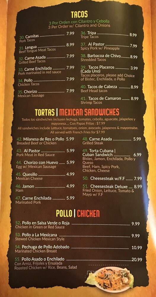 El Rinconcito Mexicano - New Brunswick, NJ menu_pic