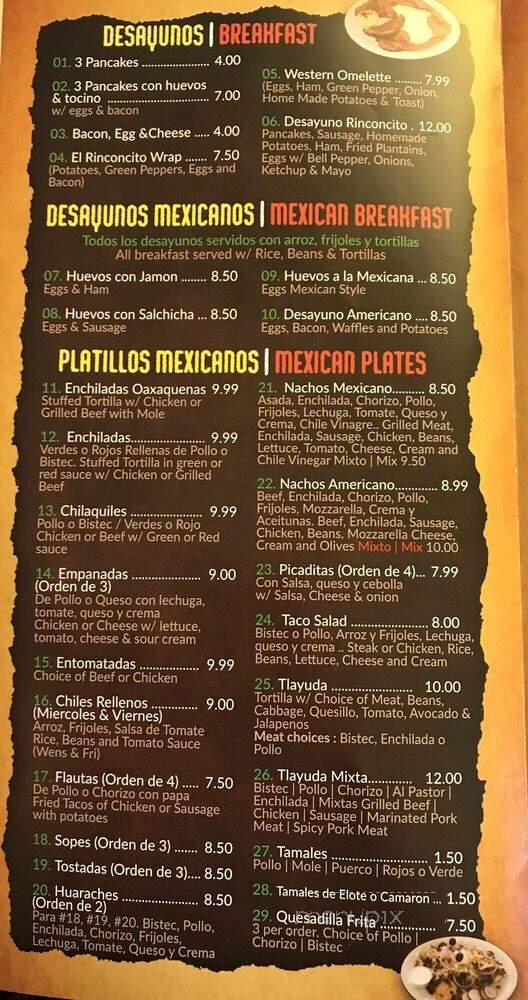 El Rinconcito Mexicano - New Brunswick, NJ menu_pic