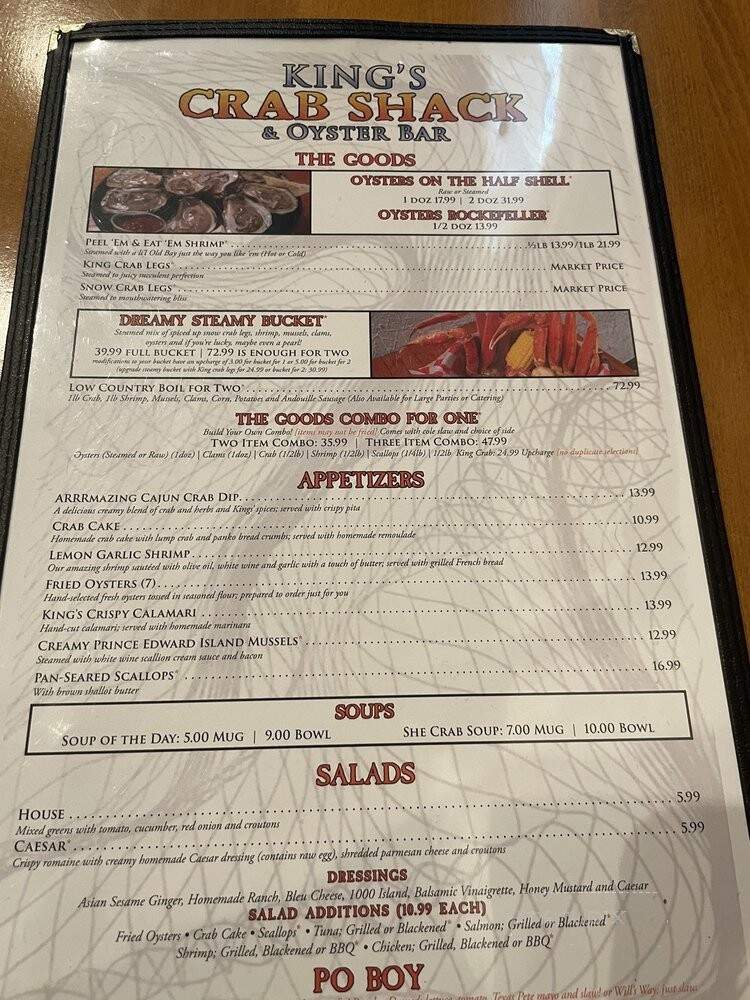 King's Crab Shack - Winston-Salem, NC menu_pic