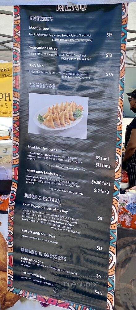 Geni's Ethiopian Corner - Seattle, WA menu_pic