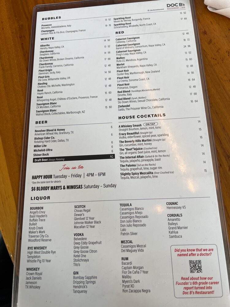 Doc B's Fresh Kitchen - Dallas, TX menu_pic