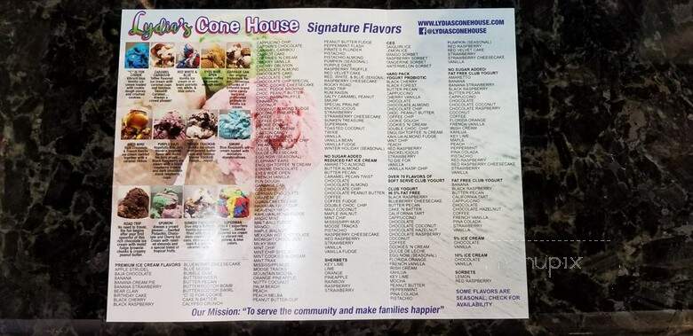 Lydia's Cone House - Corpus Christi, TX menu_pic