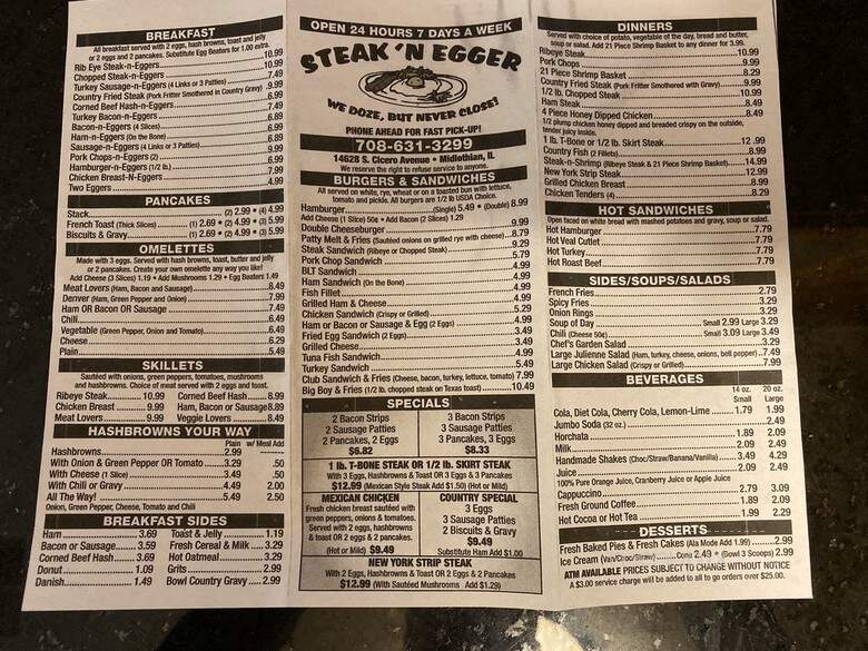 Steak 'n Egger - Midlothian, IL menu_pic