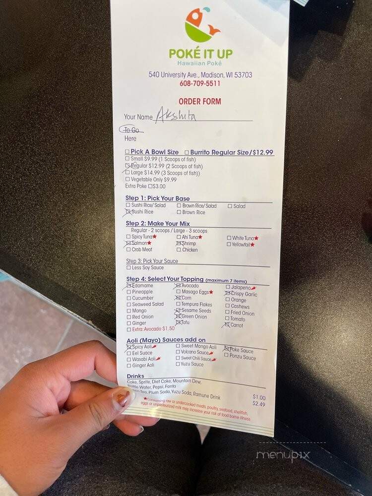 Poke It Up - Madison, WI menu_pic